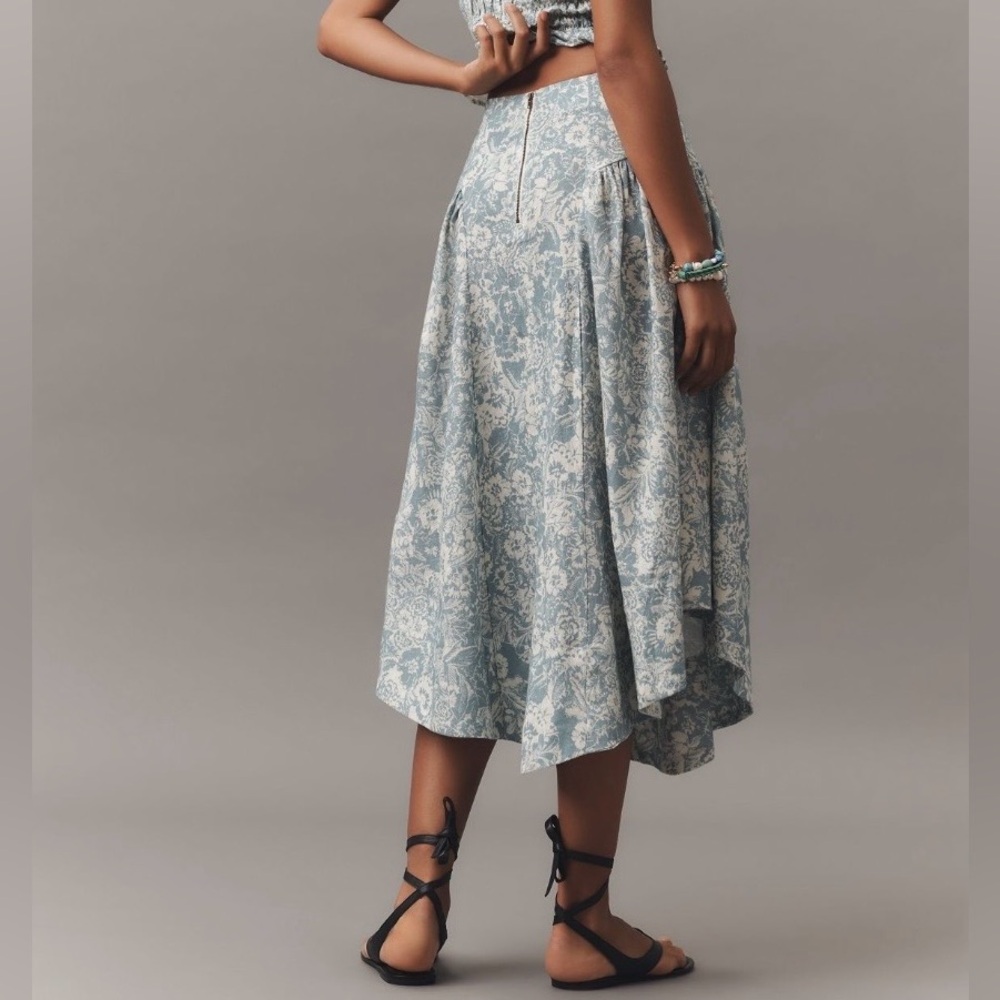 Anthropologie Blue Floral Linen Midi Skirt 14
NWT - Picture 3 of 13